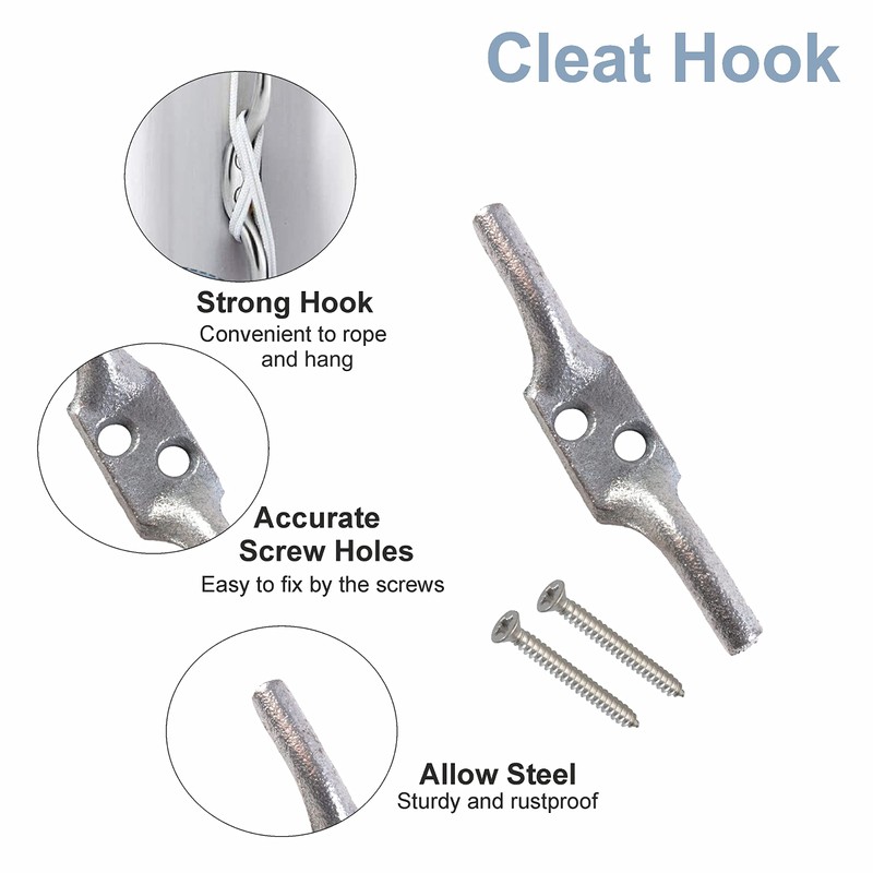 SUL Cleat Hook 100mm Heavy Duty Galvanised Rope Cord Cleat