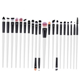 Baluue 20pcs Makeup Brush Set White Eyeliner Brush Portable Eye Makeup Tools for Women