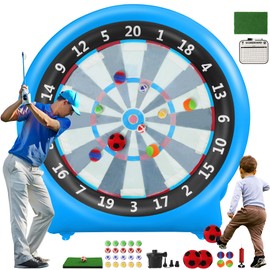 6FT Inflatable Dartboard, Giant Kick Darts Soccer Darts Golf & Throw Darts with Air Pump, Giant Outdoor Games, Blow up Soccer Darts for Yard Party Large Dartboard for Kids & Adults 20+Games