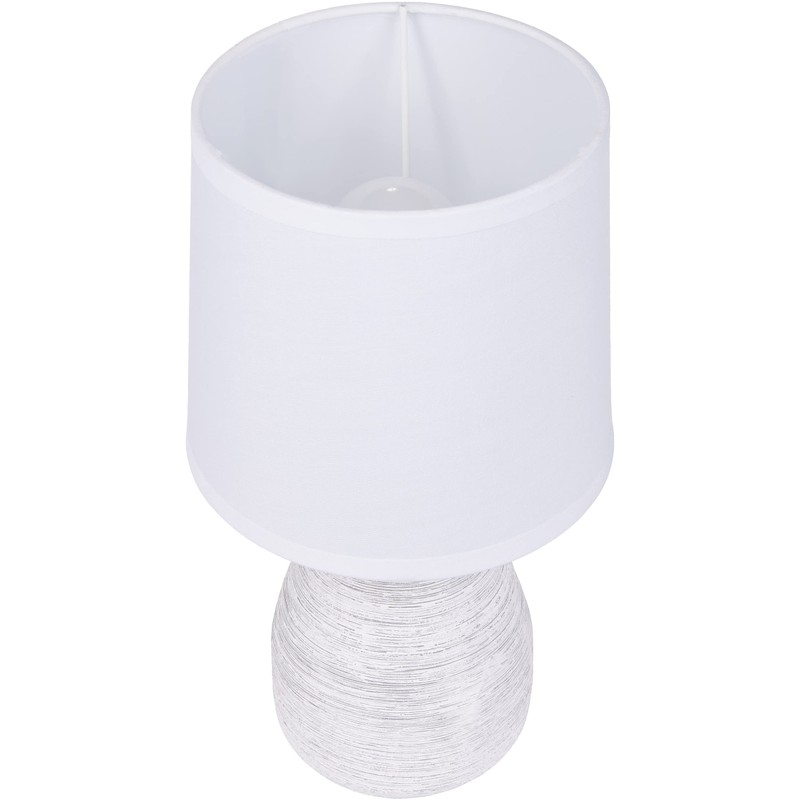 BRUBAKER Table Lamp Bedside Lamp 28 cm White Ceramic Lamp