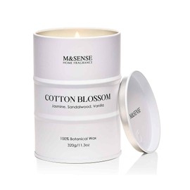 M&SENSE M&SENSE Cotton Blossom Scented Candles Natural Non Toxic, Aromatherapy Candle for Stress Relief Meditation Relaxing, Housewarming Gifts for Women Men, 11.3oz 70 Hour Long Burning
