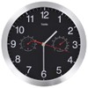 vidaXL Black Wall Clock with Quartz Movement: Featuring Built-In Hygrometer