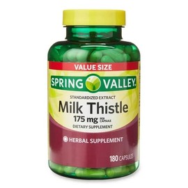 Convergence Spring Valley Standardized Extract Milk Thistle Supplement, 175 mg, 180 Count Value SizeNo Gluten, Yeast, Wheat, Milk or Milk derivatives, Lactose, Sugar, or Soy