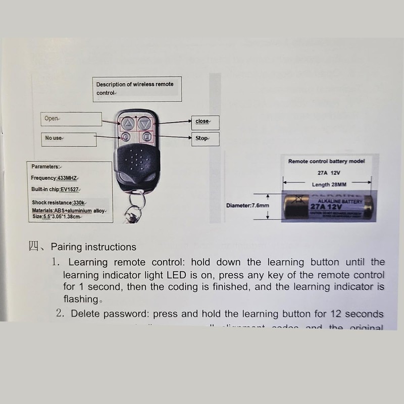 ECUTEE Universal garage door remote control, 1 piece