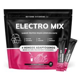 Electrolitos Con Hongos Adaptogenos en Polvo - Nootropico - Energetizante - Hidratacin Baja En Caloras, Apto Dieta Keto  Rehidratacin - 20 Sticks...  