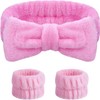 Aomig Spa Bowknot Headband Women's Elastic Face Wrist Wash Band,