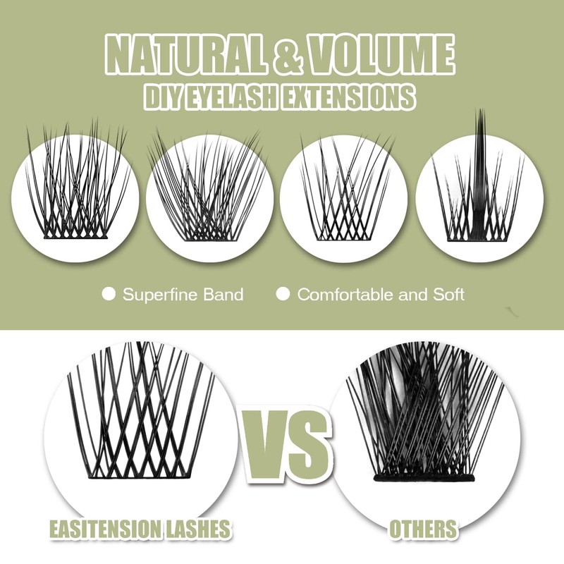 DIY Eyelash Extension, 3D Effect Glue Bonded Band Individual Lash