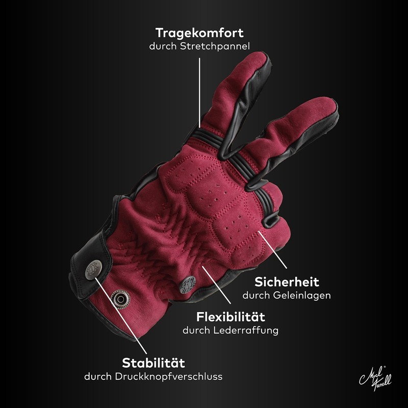 Mycl Turell Motorcycle Gloves Cross Stitch – Men's Motorcycle Gloves