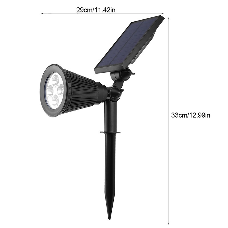 Outdoor Solar Powered Lawn Light 4LED Garden Yard Pathway Spotlight