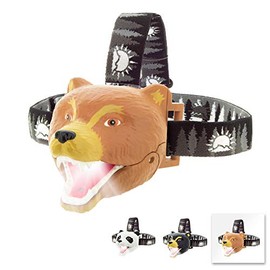 Sun Company Bear LED Headlamp - Bear Headlamps for Kids | Multiple Styles Available | Toy Head Lamp for Boys, Girls, or Adults | Perfect for Camping, Hiking, Reading, and Parties (Grizzly Bear)