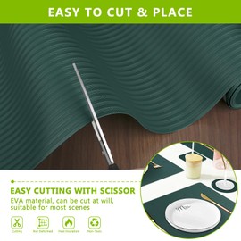 Shelf Liner Cabinet Liners for Kitchen, Non Adhesive Drawer Liner, Durable Washable Waterproof Fridge Refrigerator Mat Pantry Shelf Protector Liner for Shelves, Cupboard, Green 23.6 x 393.7 inches