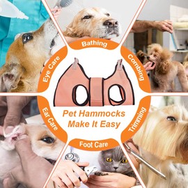 Hundepflege Hängematte Set für Hunde und Katze, Neu Aufgerüstet Hunde- und Katzenpflegegeschirr, Haustierpflege Hängematte, für Krallenschneiden und Krallenkürzen von Hunden und Katzen, Größe M