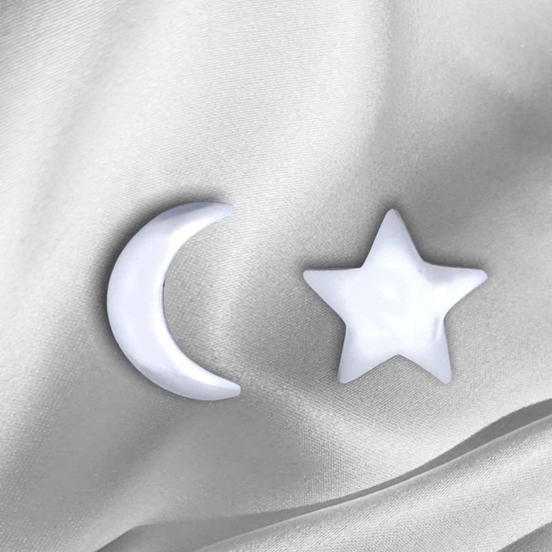 925 Sterling Silver Mini Stud Earrings Moon and Star