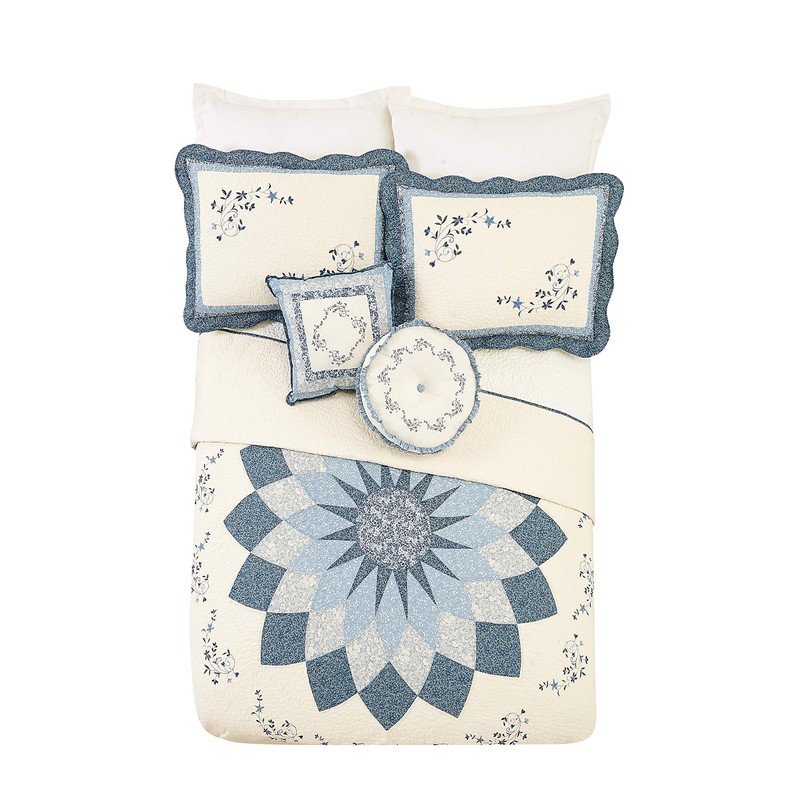 Modern Heirloom Charlotte Standard Sham, Blue, 26" x 20"