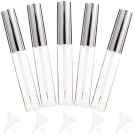 Frcolor Mascara Tube Eyeliner Bottle, Eyelash Beauty Serum, Eyeliner Container, 0.2 fl oz (7 ml), Empty Bottle, Refill Container, Funnel Included, Handmade Cosmetics (Set of 5)