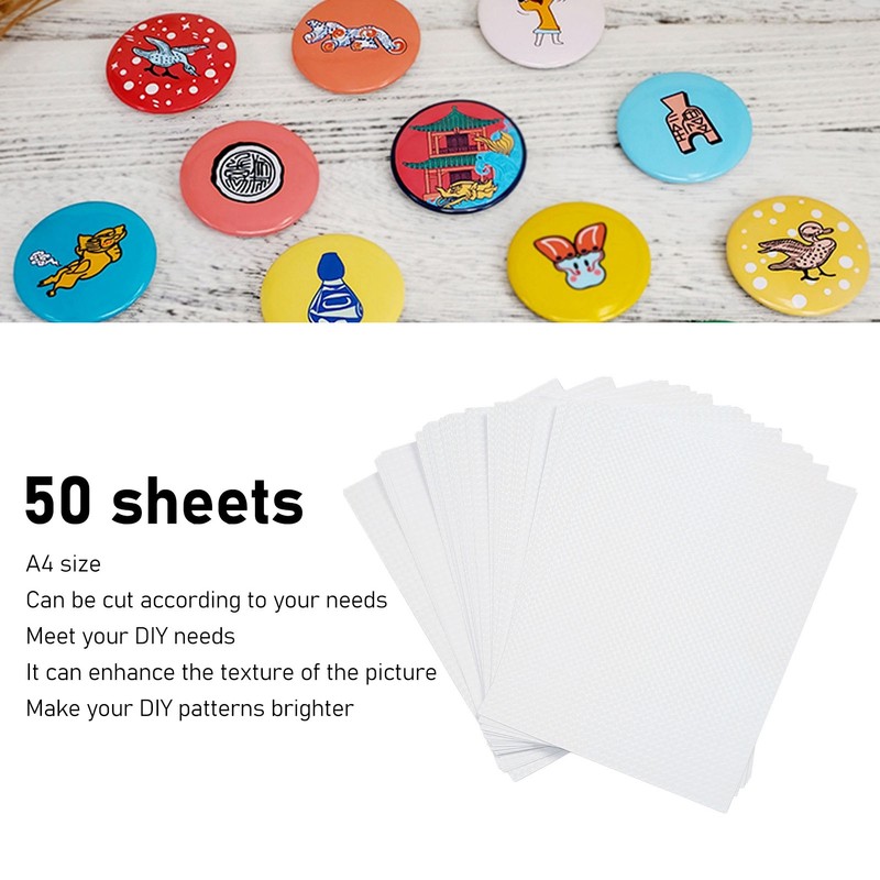 50 Sheets A4 Holographic Cold Laminate Sheet Cuttable Waterproof DIY