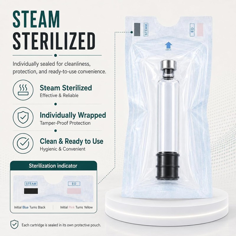 3ml Pen Cartridge,Sterile Glass Cartridges for V1-V2 Personal Pens