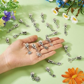 Cheriswelry 20pcs Flower Metal Zipper Pull Replacement Zippers Sliders for Jackets Handbags Backpacks Alloy Replacement Zipper Sliders for DIY Craft Bag Luggage Clothing Wallet Costume