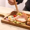HTB HTB-ACBM1 Wooden Handle Cutting Board Square Cutting Board Natural
