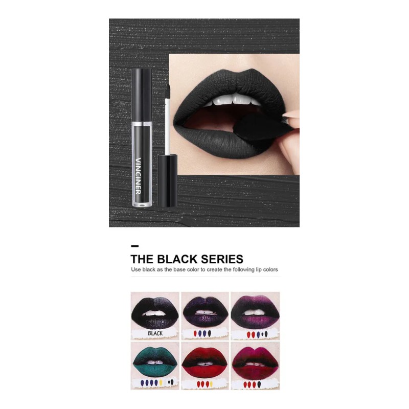 O Diy Liquid Lipstick Set 5pcs Black White Blue Yellow