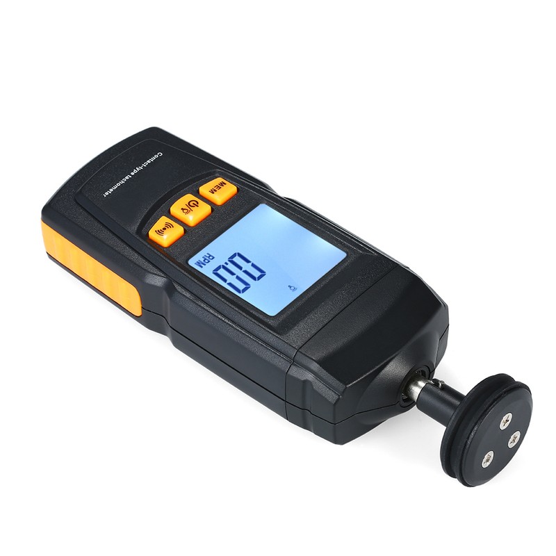 Digital Tachometer Handheld Contact Motor Tachometer LCD Speedometer Tach RPM