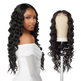 Sensationnel Butta Lace Front Wigs - Human Hair Blend Deep Twist 26 extra wide 5 inch part preplucked hairline - Butta HHM Deep Twist 26 Inch (FLAMBOYAGEMOCHA)