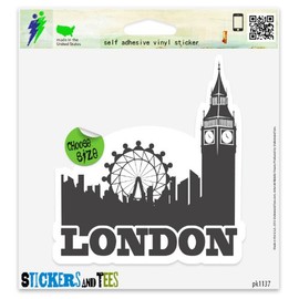 London Skyline England Travel Vinyl Car Bumper Window Sticker 3" x 2"