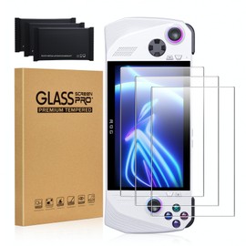 SOOMFON 3 Pack ROG Ally Screen Protector, Anti Glare Glass Protector 9H Hardness Easy to Install with Guiding Frame Scratch Resistant Tempered Glass for ROG Ally,Come with Toolkits