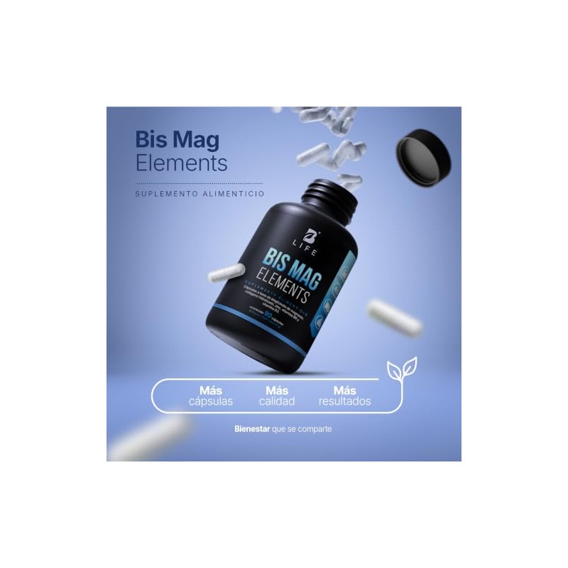 Life Bisglicinato Magnesio Cápsulas 1200mg Por Porción Alta Absorción Bis
