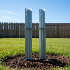 Galvanized Steel L-Shaped Ground Anchors 2x2x19.7 In For Concrete ApplicationsSKU: 142301