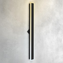 ASD LED 48 Inch Long Flush Mount Wall Light Fixture | 36W 2800LM 3000K-5000K 100-277V | 3CCT, Dimmable, Waterproof, Narrow Style, ETL Listed | Linear Outdoor Sconce, Exterior Porch Lighting | Black