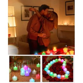 Unbranded 24 Battery Operated Color Changing LED Tea Light Candles Valentines Easter Decor