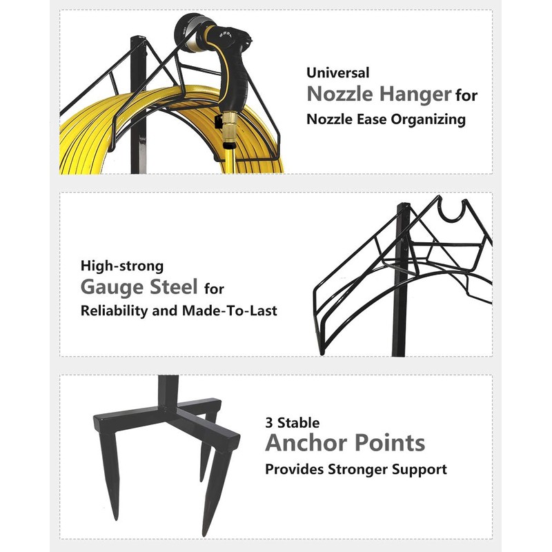Artigarden Freestanding Garden Hose Holder Hanger, Heavy Duty Metal Water