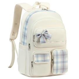 KIDNUO Backpack for Girls,School Backpacks for Teen Cute College Bags for Women Students Large Bookbag 15.6 Laptop School Bag, Off White1, Large, Daypack Backpacks