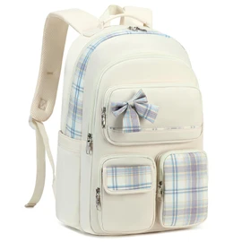 KIDNUO Backpack for Girls,School Backpacks for Teen Cute College Bags for Women Students Large Bookbag 15.6 Laptop School Bag, Off White1, Large, Daypack Backpacks