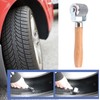 DEWIN Motorcycle Tyre Patch Roller, Roller Tool Car Wheel Wooden
