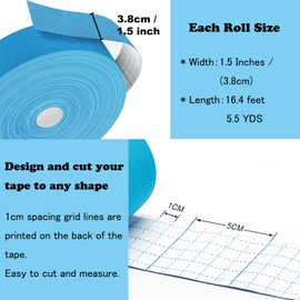 CHOIMOKU 4 Rolls Beige Kinesiology Tape Uncut 1.5inch Waterproof Athletic Tape 1.5" Knee Tape Self Adhesive for Shoulder Muscle Joint Pain