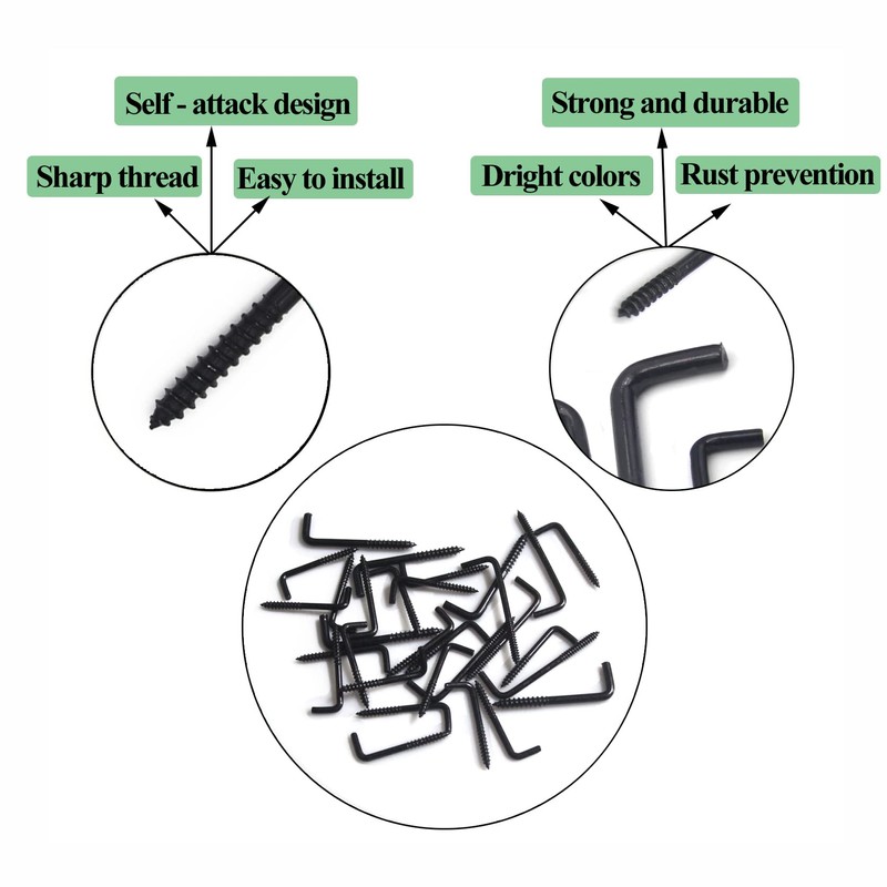 Alloygold 30 Pieces 3 Sizes Gun Black Screw Large Square