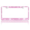 BLVD Heavy Duty Metal Pink Crystal Rhinestone Bling License Plate