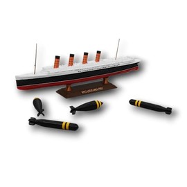 RMS LUSITANIA Model - Highly Detailed Replica Historically Accurate No Assembly Required - 1 Foot in Length (Model with Torpedos and Stand)