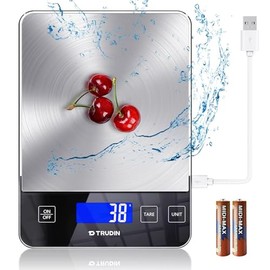 33lb Food Scale, NASA-Grade Digital Kitchen Scale, Precisely Measures Grams and Ounces for Baking and Cooking, Waterproof Tempered Glass & Stainless S