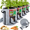 [Upgraded] 4Pcs 15-Gallon Potato Grow Bags with Unique Harvest Window,