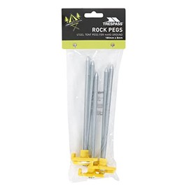 Trespass Rockie, Not Applicable, Tent Pegs for Hard Ground 18cm (5 per pack), Multicolour
