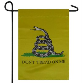GADSDEN DON'T TREAD ON ME WHITE SNAKE GARDEN BANNER/FLAG 12"X18" SLEEVED POLY