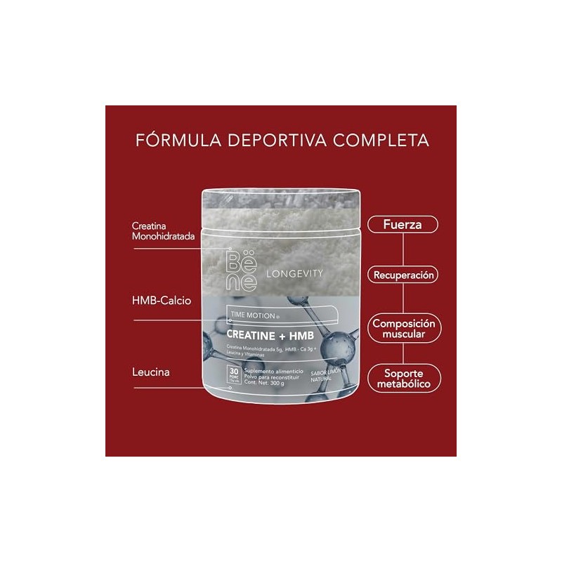 Creatina + HMB Suplemento Alimenticio 300g - Creatina Monohidratada 5g,
