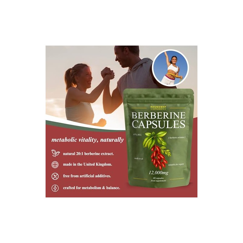 Berberine 12000mg High Strength | 97% HCL Berberine Supplement |