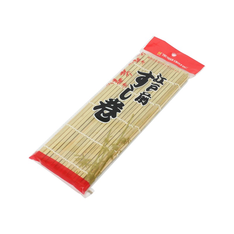 Thunder Group BASR095JP Sushi Roller, 9-1/2" x 9-1/2", Flat, Bamboo,