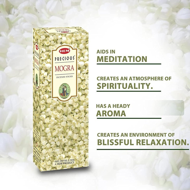 HEM Precious MOGRA Incense Sticks with DHS stick holder for