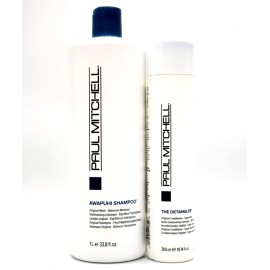Paul Mitchell Original Awapuhi Shampoo 33.8 oz & The Detangler 10.1 oz Set