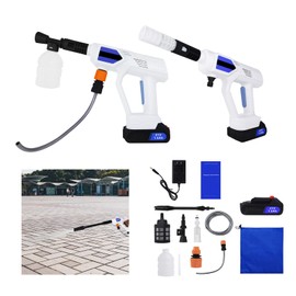 Car Pressure Washer 120W Cordless Water Cleaner with Adjustable Nozzle, 1.2Mpa Washer Machine for Car Home Garden Cleaning Pet Cleaning (21V 120W